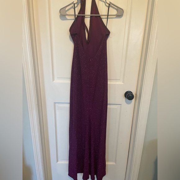 Jessica McClintock Gunne Sax millennium 2000 purple sparkly halter dress Size 7 - Picture 6 of 9